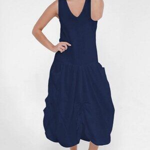 CLAUDIO MILANO LINEN PARACHUTE DRESS